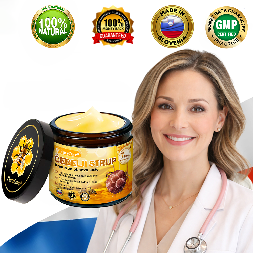 🔥 PuraCure® Krema za obnovo kože z čebeljim strupom | 50 ml | Priporočeno češko dermatovenerološko društvo