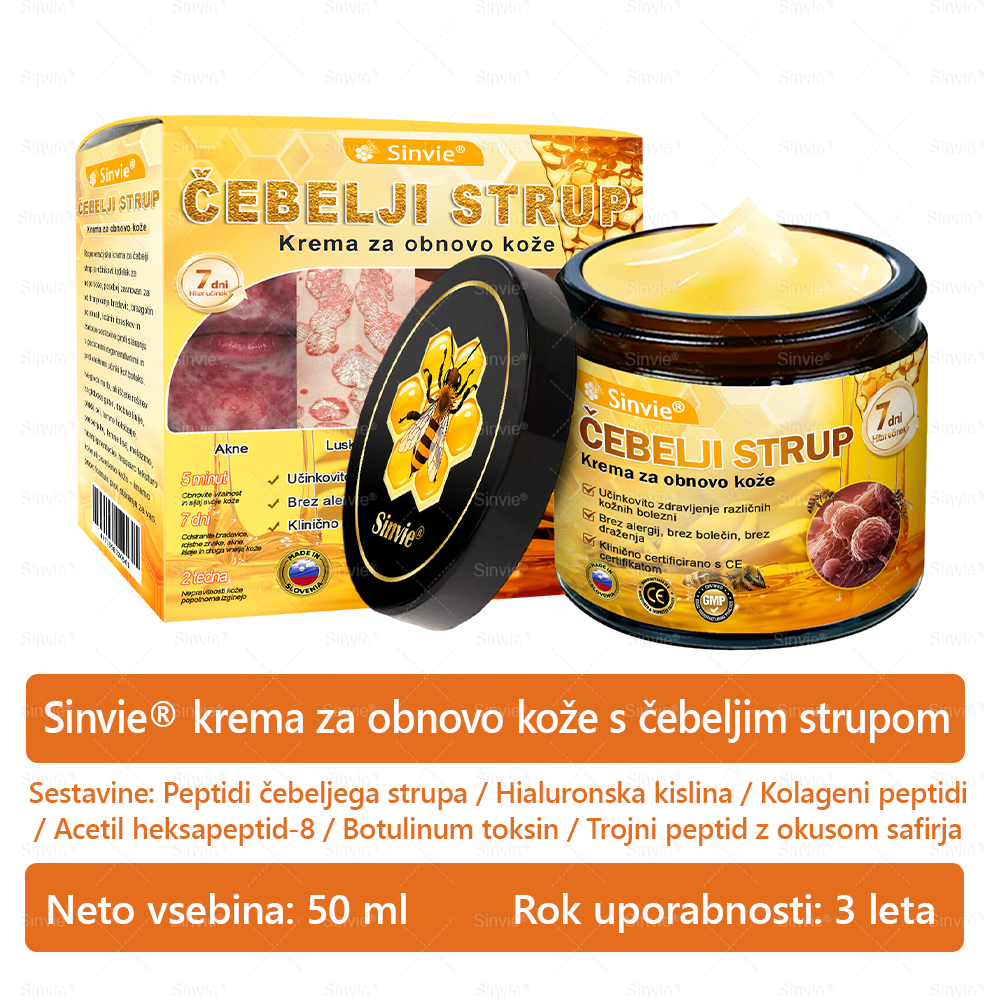 Sinvie® Krema za obnovo kože z čebeljim strupom | 50 ml | Priporočeno češko dermatovenerološko društvo