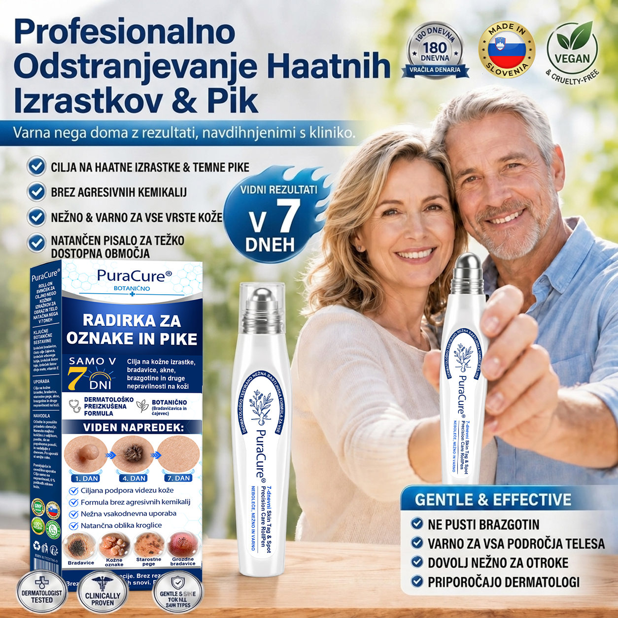 ✨ PuraCure® Rezultati so vidni že v 7 dneh! Valjček za odstranjevanje bradavic in drugih kožnih težav | Neboleče in minimalno razmaže.