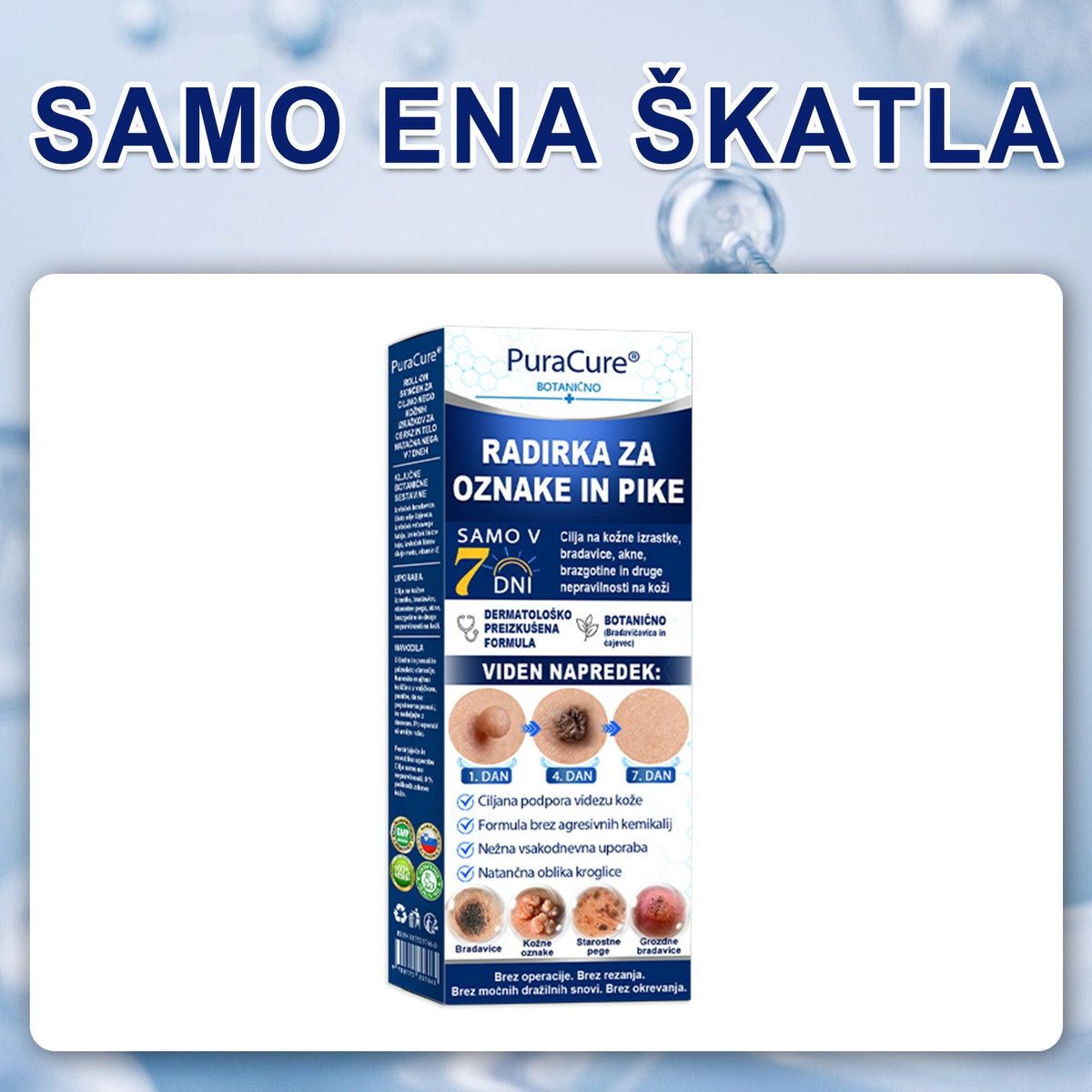 ✨ PuraCure® Rezultati so vidni že v 7 dneh! Valjček za odstranjevanje bradavic in drugih kožnih težav | Neboleče in minimalno razmaže.