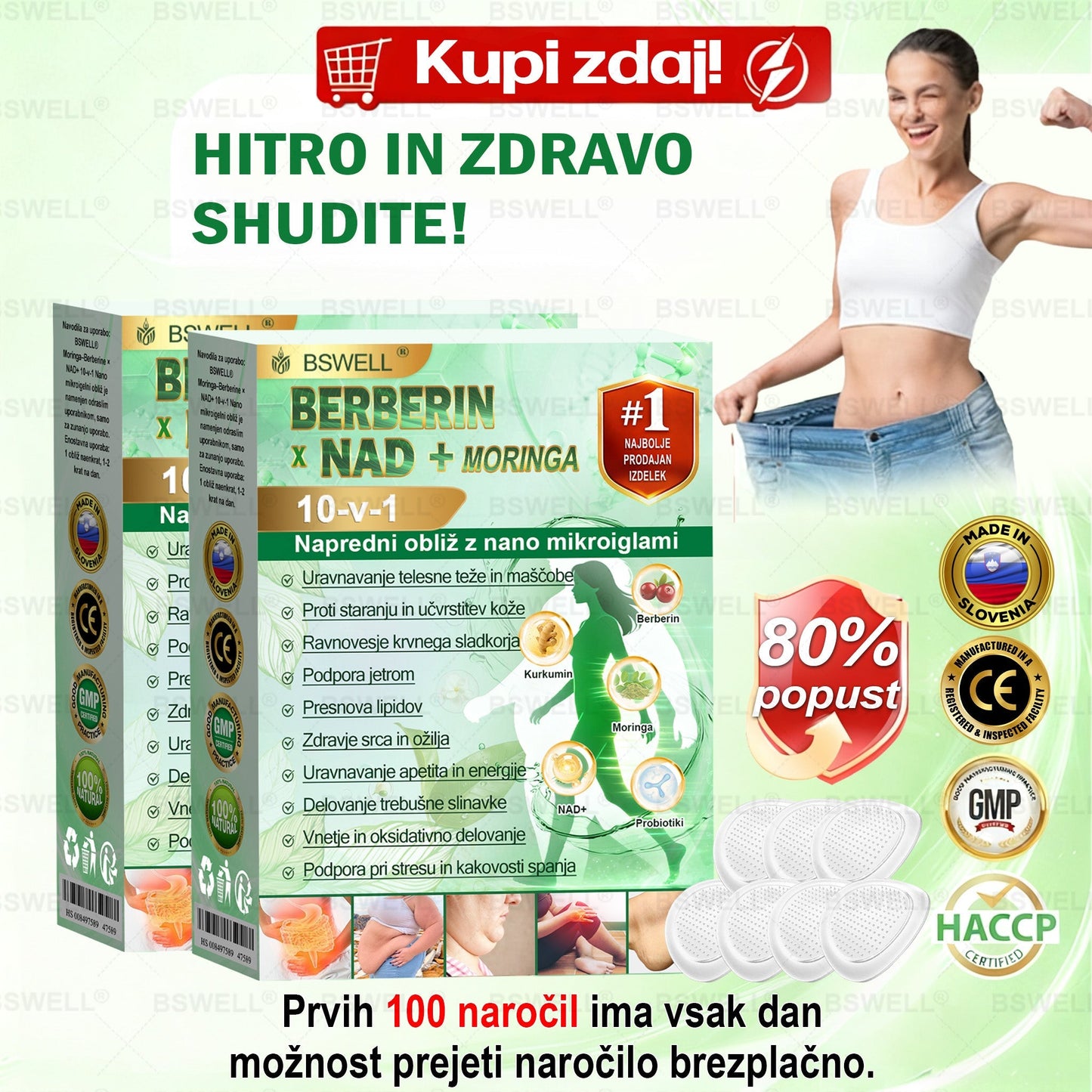 🔥BSWELL® Nano mikroneedling shujševalni obliž (Samo enkrat na dan, vidne spremembe v 28 dneh)  ✅ Za debelost, zdravje srca in ožilja, sladkorno bolezen, spalno apnejo, zdravje črevesja, težave s sklepi in še več.